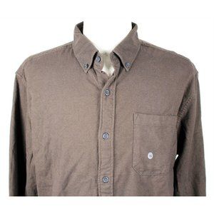 NWT Eddie Bauer Favorite Flannel L/S Button Down Shirt MENS XL Brown Cotton